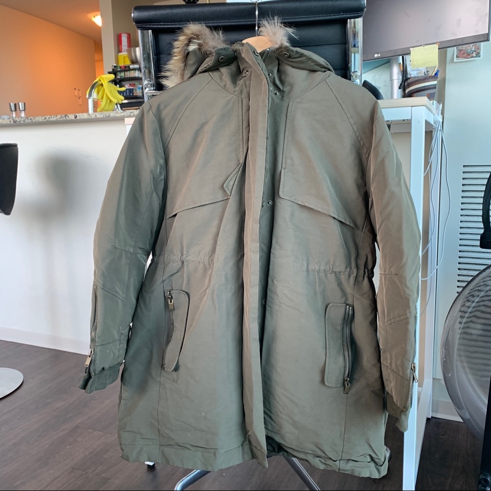 SJ SJ Winter Parka with Detachable Hood in Khaki